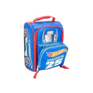 Hot Wheels Insulated Lunch Bag Sneddon 25 Design Blue/Red Adjustable Handle & Fr